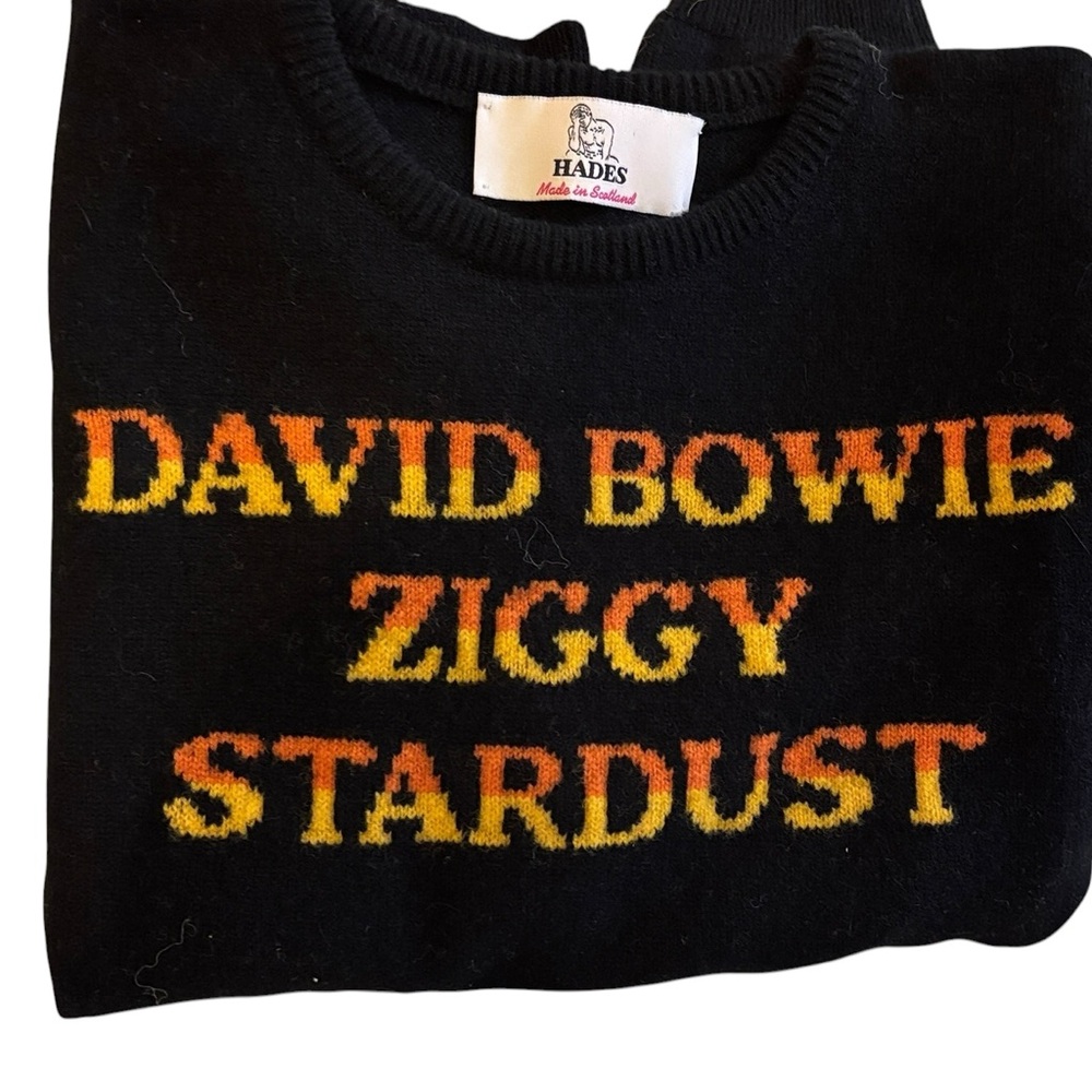 RARE NWOT Hades David Bowie Ziggy Stardust Sweater, Size Small, Made in Scotland